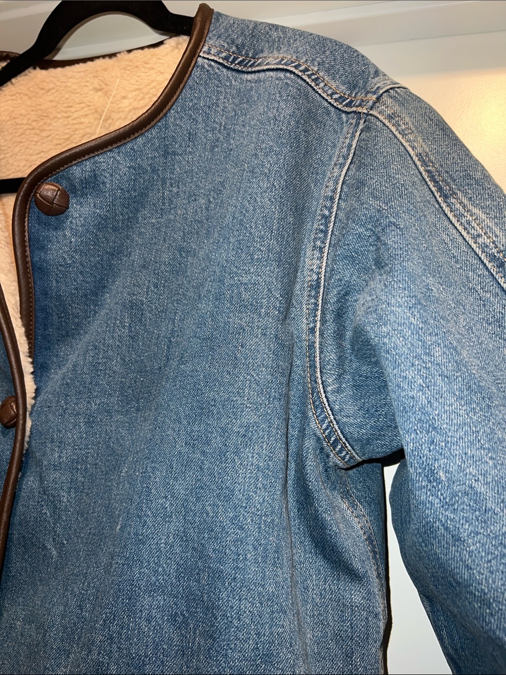 Madewell Reversible Denim & Sherpa Jacket in Petersburg Wash & Rigid Size S NWT - Picture 8 of 16